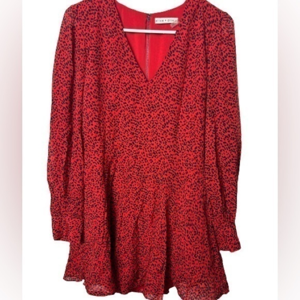 Alice and Olivia Polly Leopard Print Fit-and-Flare Dress